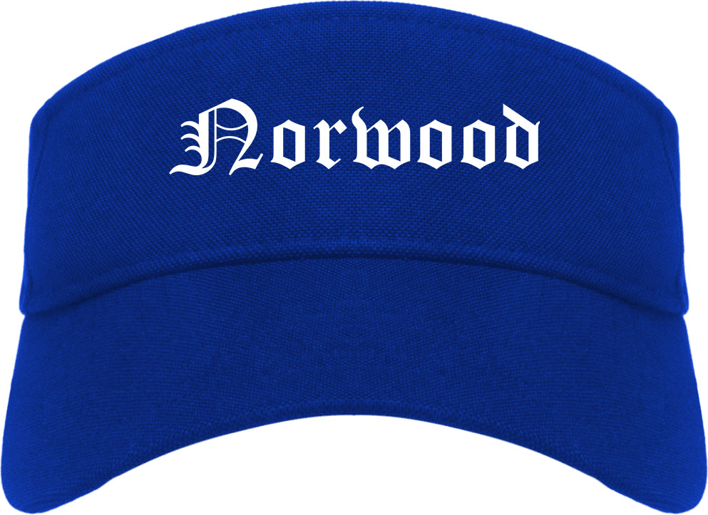 Norwood Ohio OH Old English Mens Visor Cap Hat Royal Blue