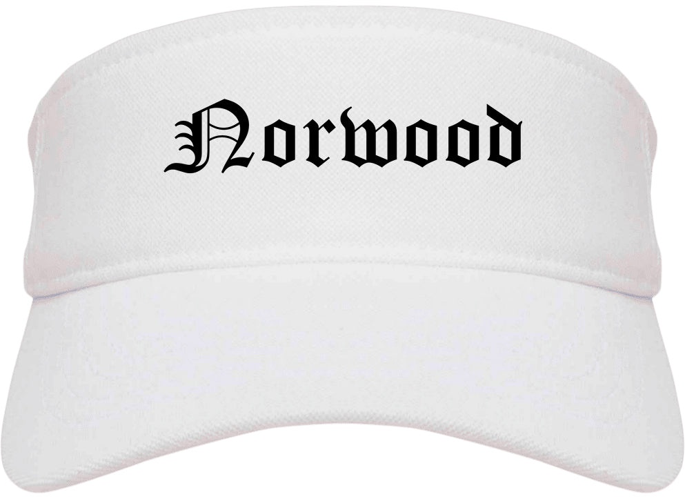 Norwood Ohio OH Old English Mens Visor Cap Hat White