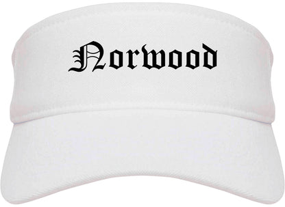 Norwood Ohio OH Old English Mens Visor Cap Hat White