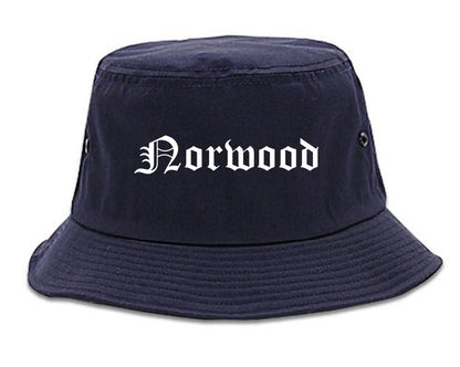 Norwood Pennsylvania PA Old English Mens Bucket Hat Navy Blue