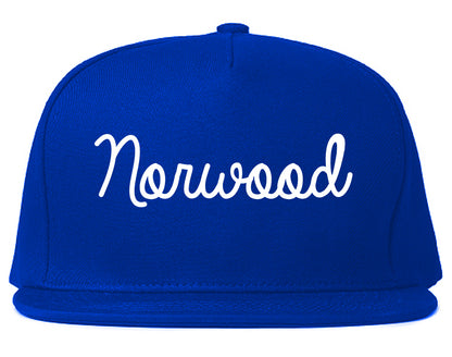 Norwood Pennsylvania PA Script Mens Snapback Hat Royal Blue