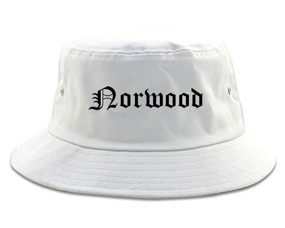 Norwood Pennsylvania PA Old English Mens Bucket Hat White