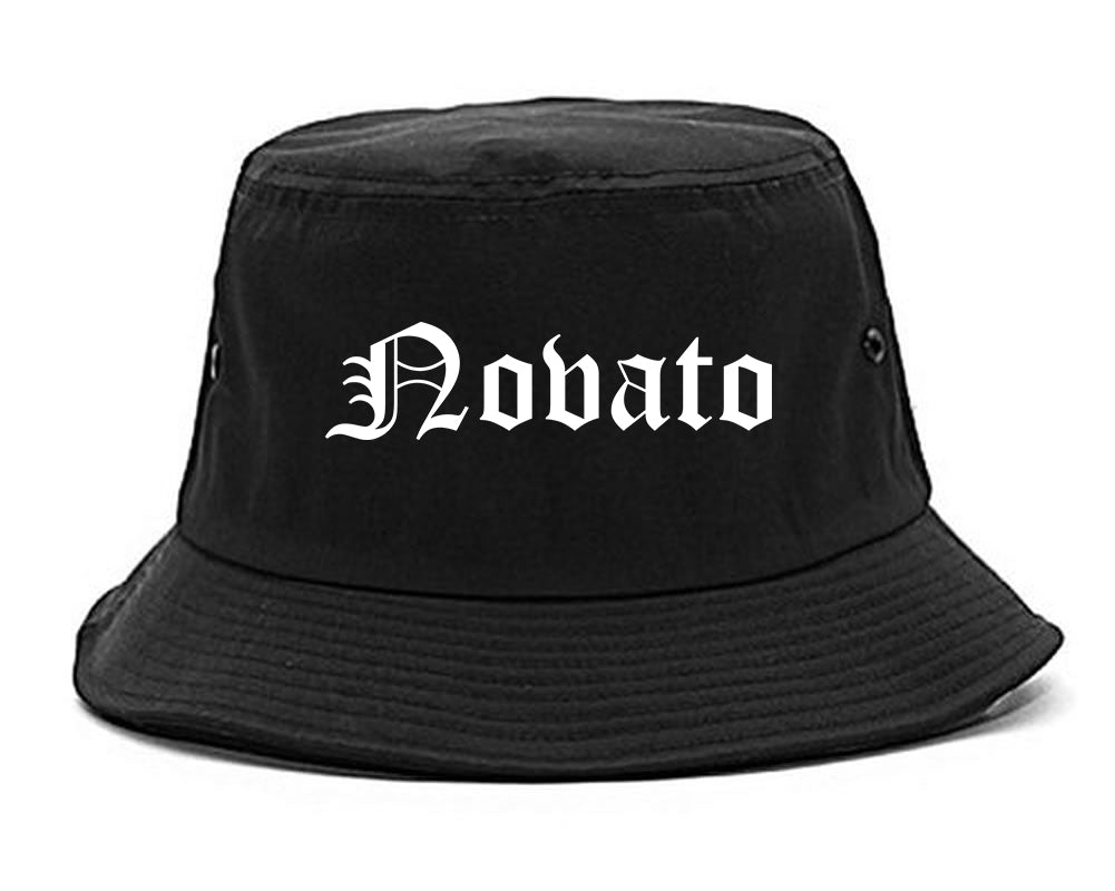 Novato California CA Old English Mens Bucket Hat Black