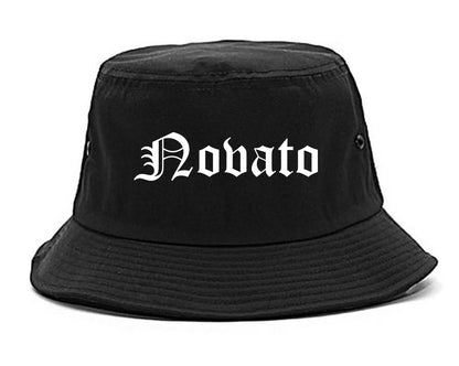 Novato California CA Old English Mens Bucket Hat Black