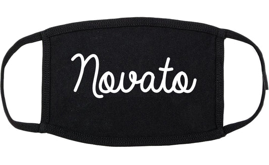 Novato California CA Script Cotton Face Mask Black