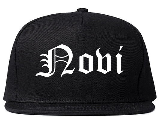 Novi Michigan MI Old English Mens Snapback Hat Black