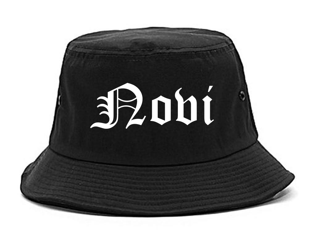 Novi Michigan MI Old English Mens Bucket Hat Black