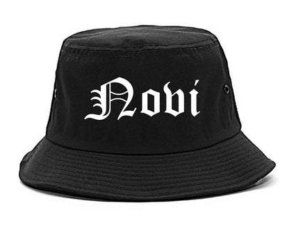 Novi Michigan MI Old English Mens Bucket Hat Black