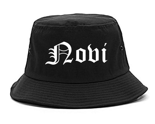 Novi Michigan MI Old English Mens Bucket Hat Black