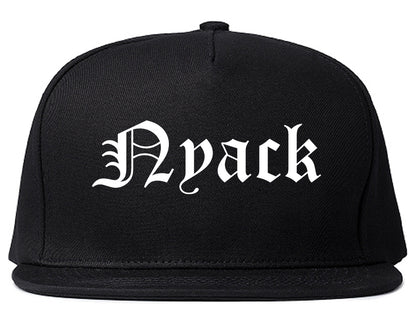 Nyack New York NY Old English Mens Snapback Hat Black