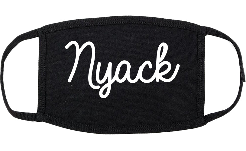 Nyack New York NY Script Cotton Face Mask Black