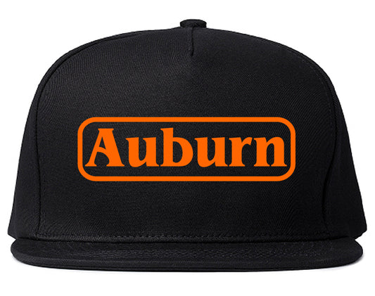 ORANGE Auburn Alabama Mens Snapback Hat Black