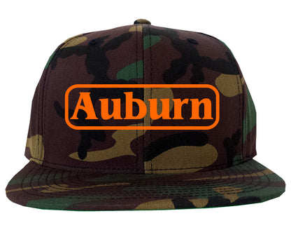 ORANGE Auburn Alabama Mens Snapback Hat Camo