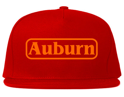ORANGE Auburn Alabama Mens Snapback Hat Red