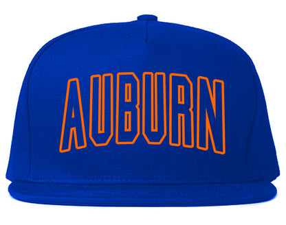 ORANGE Auburn Alabama Outline Mens Snapback Hat Royal Blue