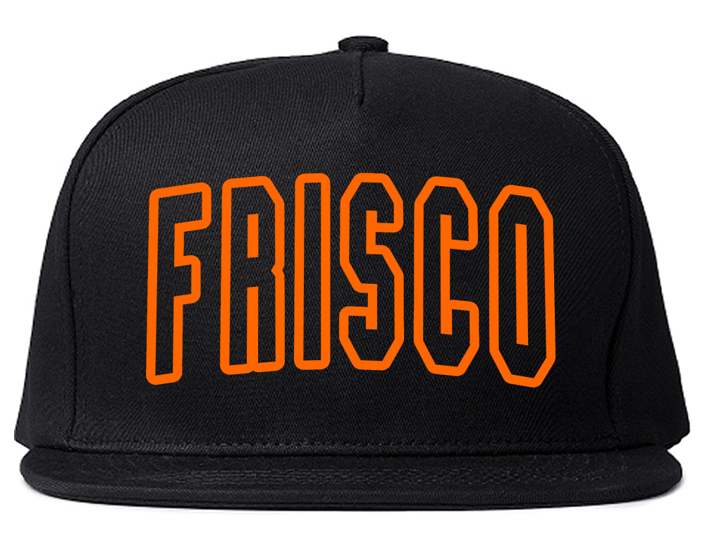 ORANGE Frisco San Francisco California Outline Mens Snapback Hat Black
