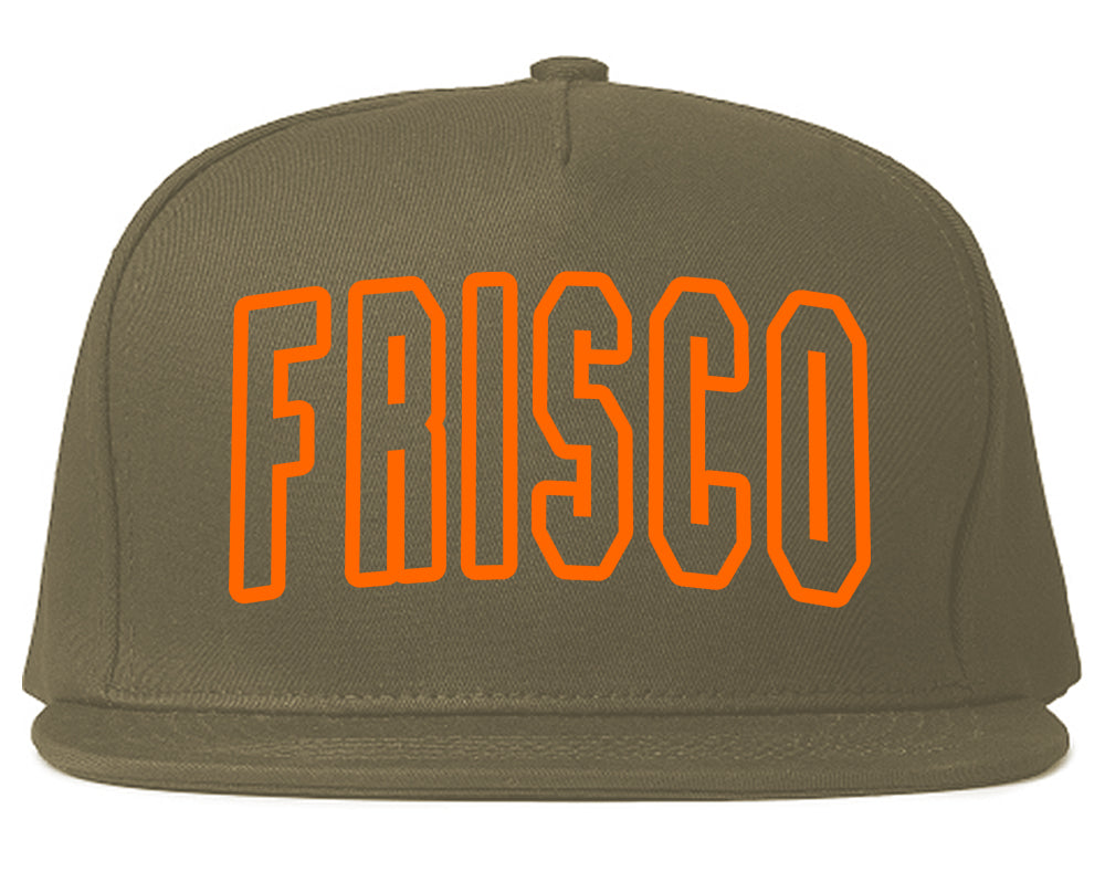 ORANGE Frisco San Francisco California Outline Mens Snapback Hat Grey