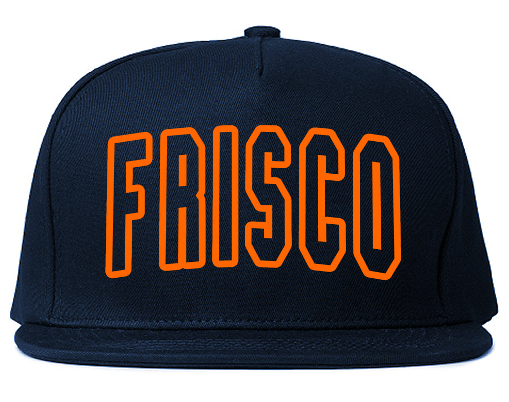 ORANGE Frisco San Francisco California Outline Mens Snapback Hat Navy Blue