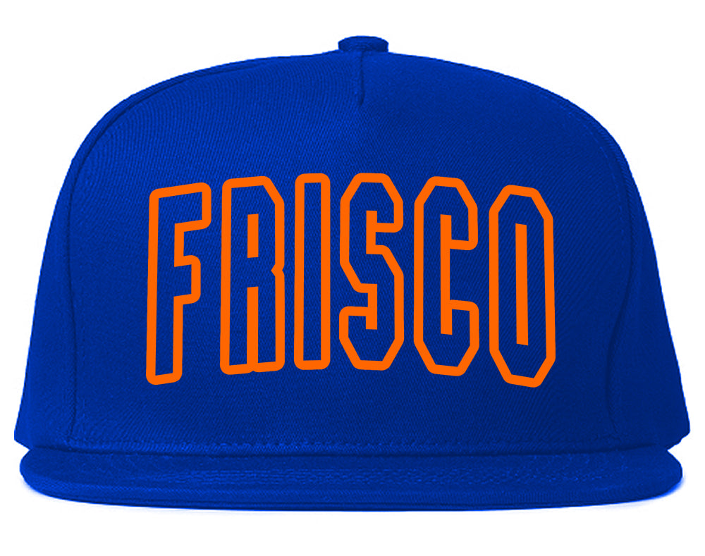 ORANGE Frisco San Francisco California Outline Mens Snapback Hat Royal Blue