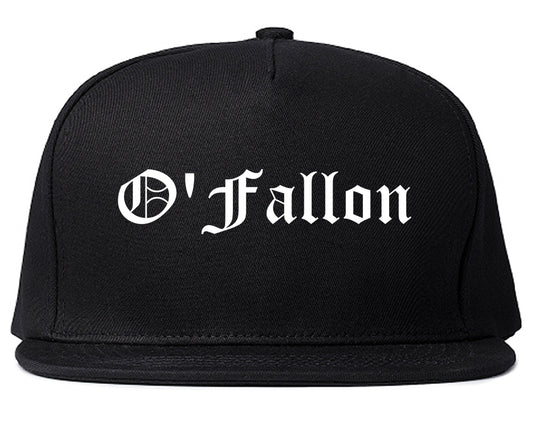 O'Fallon Illinois IL Old English Mens Snapback Hat Black