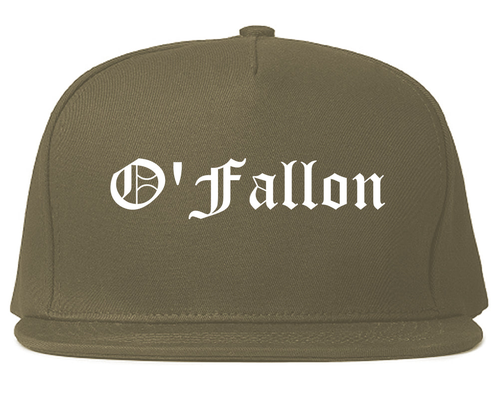 O'Fallon Illinois IL Old English Mens Snapback Hat Grey