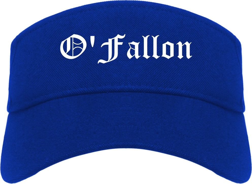 O'Fallon Illinois IL Old English Mens Visor Cap Hat Royal Blue