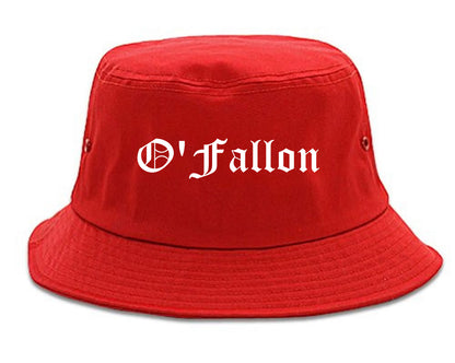 O'Fallon Missouri MO Old English Mens Bucket Hat Red