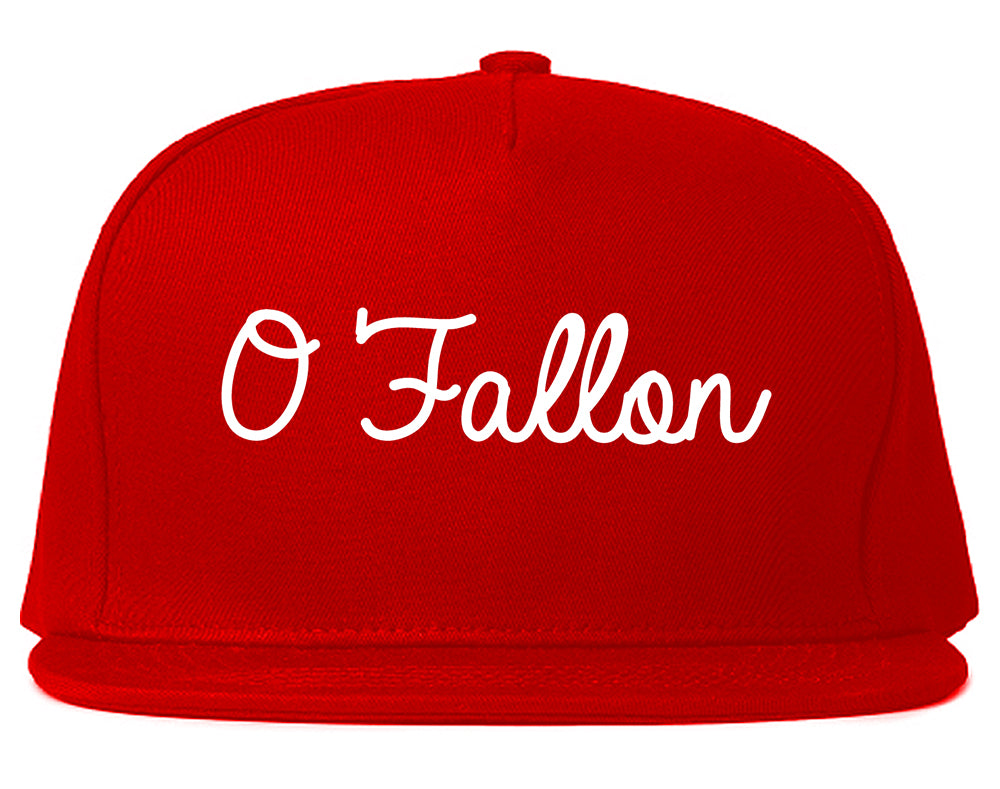 O'Fallon Missouri MO Script Mens Snapback Hat Red
