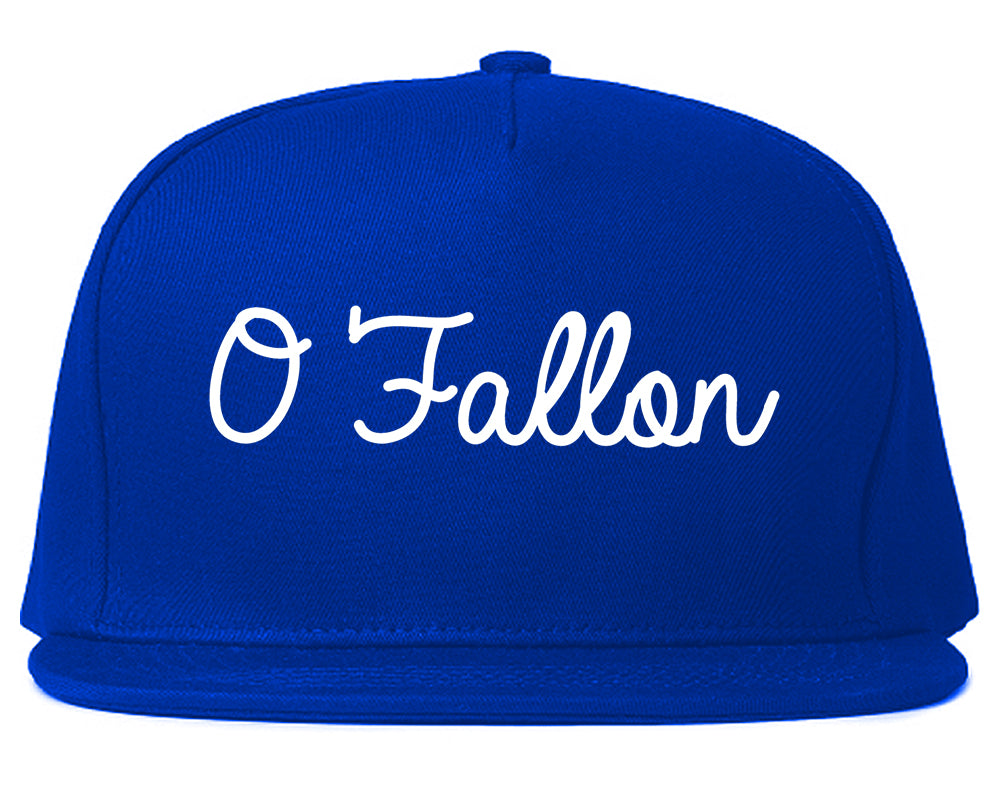 O'Fallon Missouri MO Script Mens Snapback Hat Royal Blue