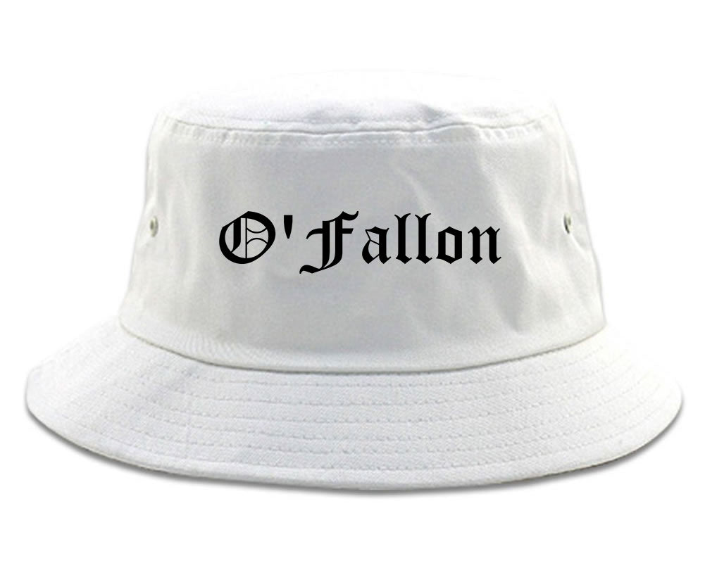 O'Fallon Missouri MO Old English Mens Bucket Hat White