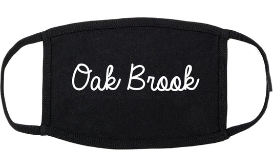 Oak Brook Illinois IL Script Cotton Face Mask Black