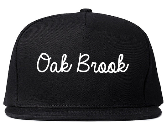 Oak Brook Illinois IL Script Mens Snapback Hat Black