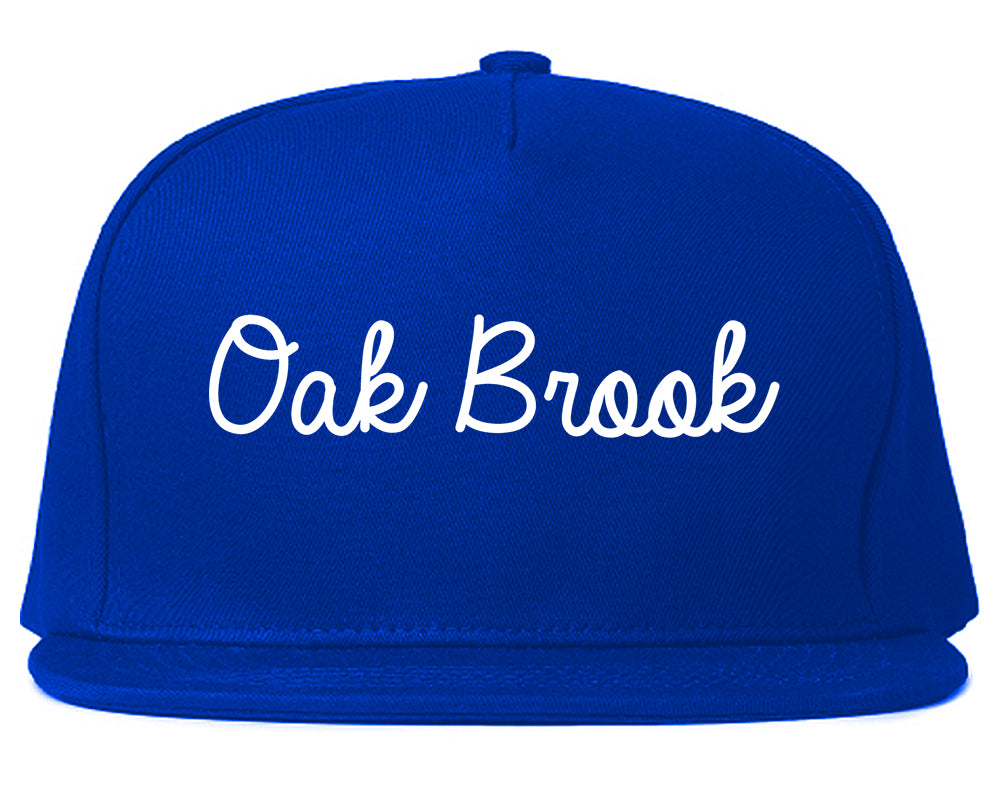 Oak Brook Illinois IL Script Mens Snapback Hat Royal Blue