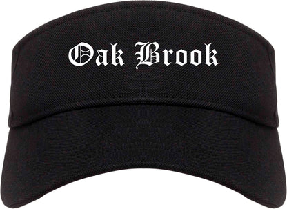 Oak Brook Illinois IL Old English Mens Visor Cap Hat Black