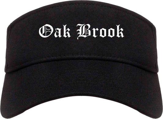 Oak Brook Illinois IL Old English Mens Visor Cap Hat Black
