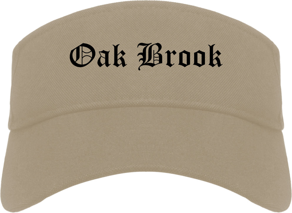 Oak Brook Illinois IL Old English Mens Visor Cap Hat Khaki