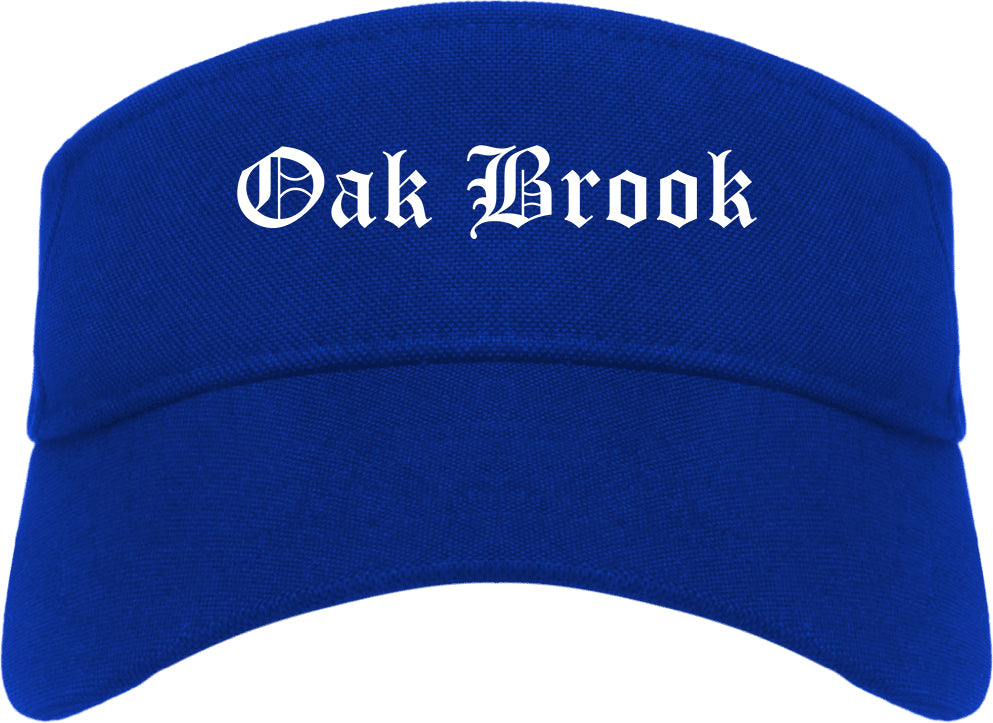 Oak Brook Illinois IL Old English Mens Visor Cap Hat Royal Blue