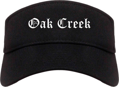 Oak Creek Wisconsin WI Old English Mens Visor Cap Hat Black