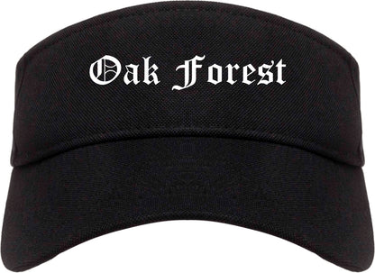 Oak Forest Illinois IL Old English Mens Visor Cap Hat Black
