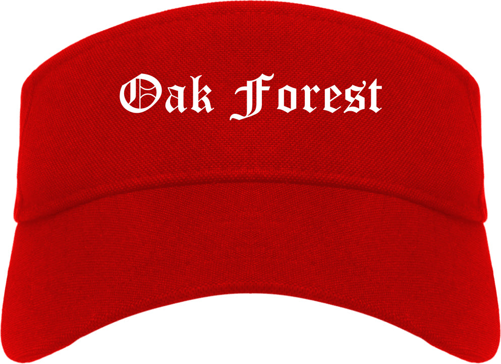 Oak Forest Illinois IL Old English Mens Visor Cap Hat Red