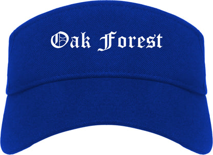 Oak Forest Illinois IL Old English Mens Visor Cap Hat Royal Blue