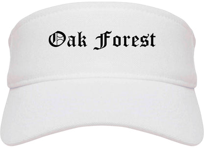 Oak Forest Illinois IL Old English Mens Visor Cap Hat White