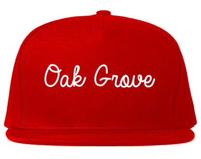 Oak Grove Missouri MO Script Mens Snapback Hat Red