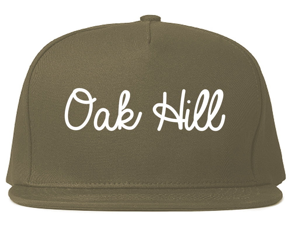 Oak Hill Tennessee TN Script Mens Snapback Hat Grey