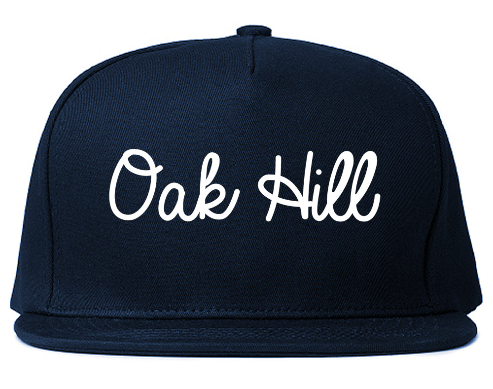 Oak Hill Tennessee TN Script Mens Snapback Hat Navy Blue