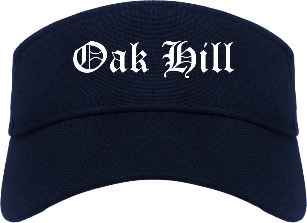 Oak Hill Tennessee TN Old English Mens Visor Cap Hat Navy Blue