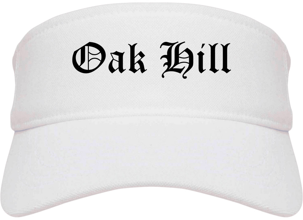 Oak Hill Tennessee TN Old English Mens Visor Cap Hat White