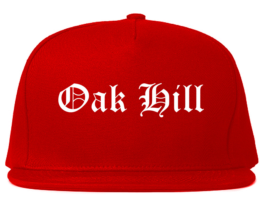 Oak Hill West Virginia WV Old English Mens Snapback Hat Red