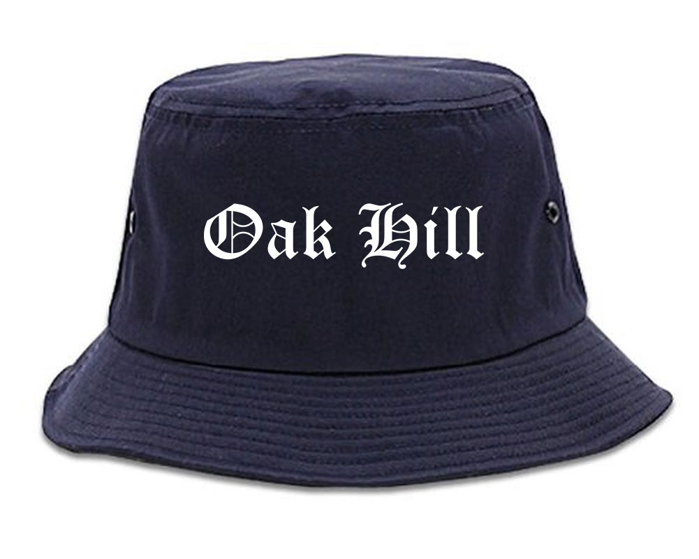 Oak Hill West Virginia WV Old English Mens Bucket Hat Navy Blue