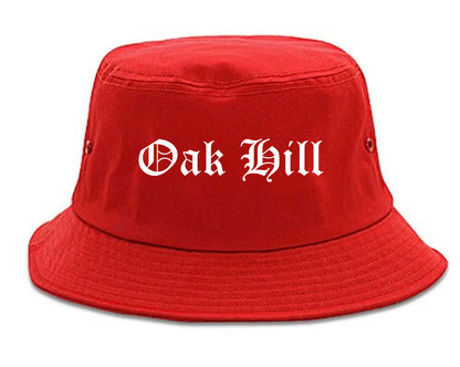 Oak Hill West Virginia WV Old English Mens Bucket Hat Red